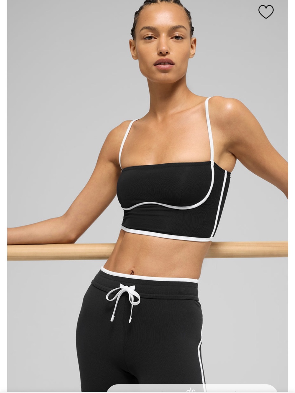 ALO YOGA STREAMLINED BRA TANK IN BLACK/ WHITE